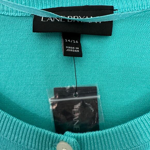 Lane Bryant Cardigan Sweater Women's‎ 14/16 Button Up Blue Lightweight Rayon - Picture 2 of 6